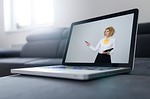 online, meeting, virtual, skype, zoom, video, conference, videoconference, webinar, remote, working, work, from, home, computer, businesswoman, pointing, couch, laptop, blue computer, blue home, blue laptop, blue work, blue video, blue meeting, blue online, blue videos, blue zoom, blue conference, blue couch, video, webinar, webinar, webinar, webinar, webinar